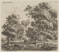 TvB G 3391
<br/>
Man en vrouw bij een smalle brug
<br/>
<em>Waterloo, Anthonie, (1609-1690)</em>
